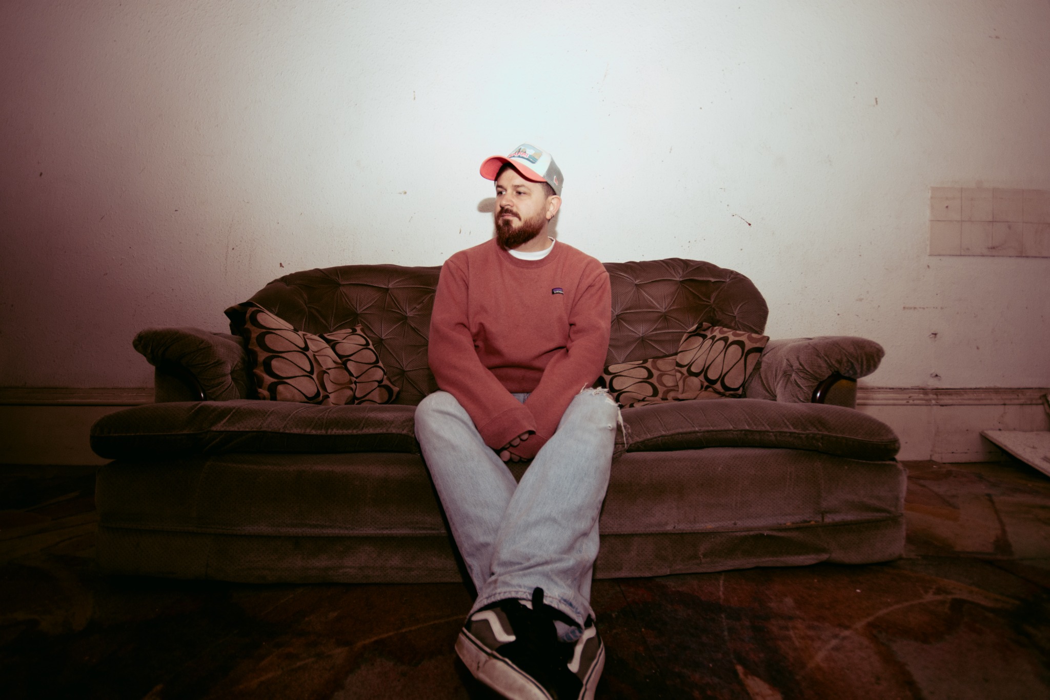 Morning Colour artist portrait seated on a sofa