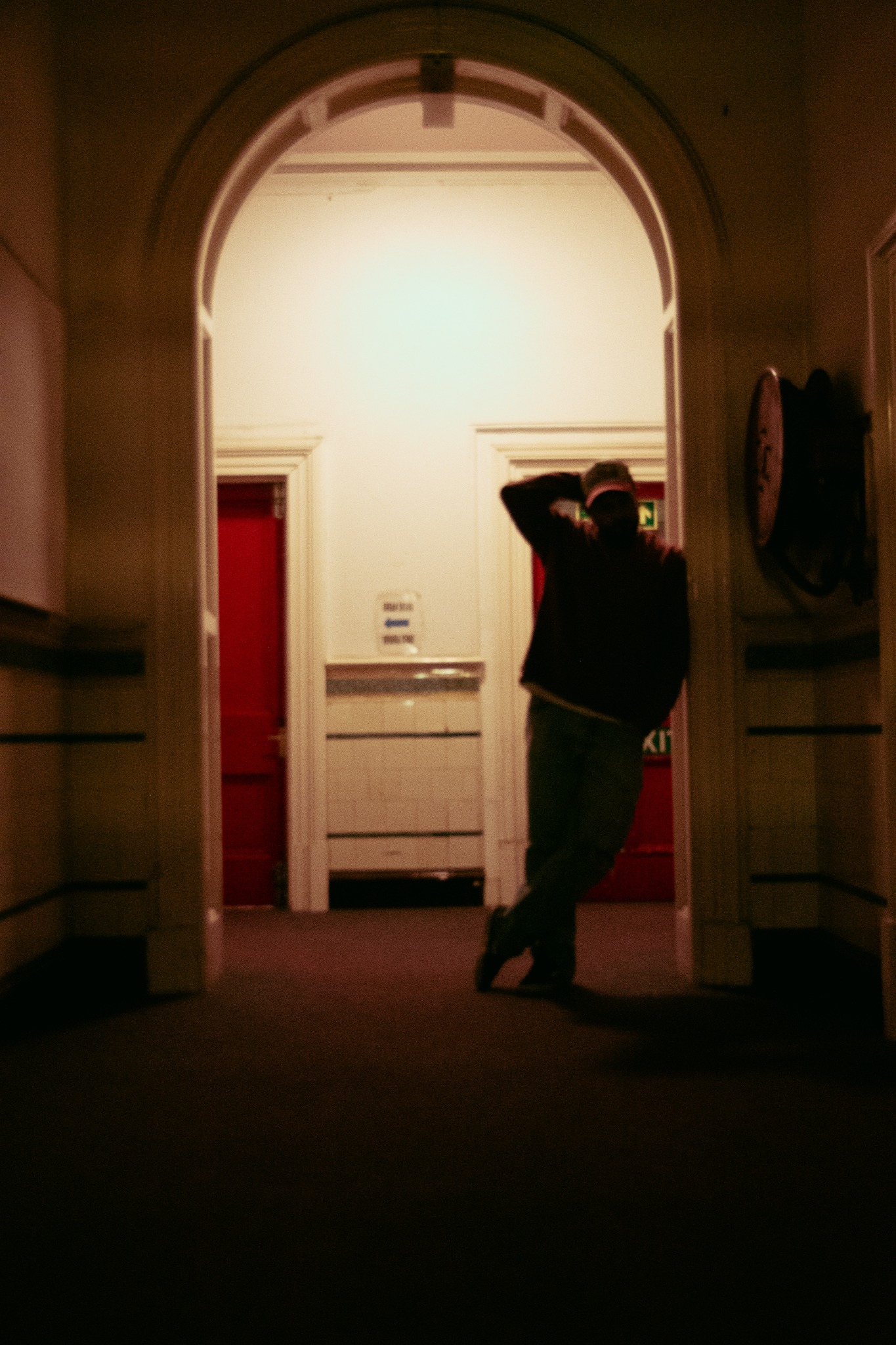 Morning Colour press photograph in a stairwell